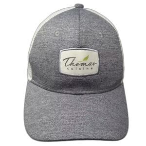 Ahead Baseball Cap Gray White One Size Thomas Cuisine Performance Strapback Hat